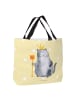 Mr. & Mrs. Panda Tasche Katze König ohne Spruch in Gelb Pastell