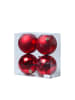 MARELIDA 4er Set Christbaumkugeln Weihnachtskugeln bruchfest D: 10cm in rot