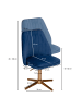 KADIMA DESIGN Schreibtischstuhl Dunkelblau Samt Design Drehstuhl mit Lehne, in Blau