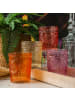 MARELIDA 4er Set Trinkglas Wasserglas Vintage Boho 280ml in orange