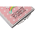 Mr. & Mrs. Panda Mini Spiegel Einhorn Regenbogen mit Spruch in Rot Pastell