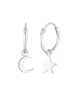 Elli Ohrringe 925 Sterling Silber Astro, Halbmond, Sterne, Stern in Silber