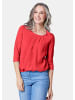GOLDNER Chiffon-Shirt mit 3/4-Arm, Rundhals in rot