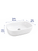relaxdays Aufsatzwaschbecken in Weiß - (B)46 x (H)14 x (T)32 cm