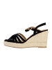 Divine Factory Sandalen mit Keilabsatz und Riemchen Schwarz