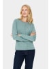 SAINT TROPEZ Strickjacke A8661, Classic fit in Blue Surf Melange