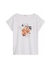 Marc O'Polo Print-T-Shirt loose in Weiß