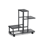 relaxdays Blumenständer in Schwarz - (B)61,5 x (H)60,5 x (T)26 cm