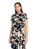 Betty Barclay Printshirt mit Wasserfallausschnitt in Dark Blue/Brown