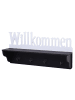 MCW Wandgarderobe D41 Willkommen mit 4 Haken, Schwarz/weiß