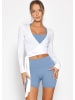 SASSYCLASSY Langarm Shirt zum Wickeln in Weiß