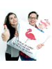 Mr. & Mrs. Panda sitzkissen Flamingo Classic mit Spruch in Weiß