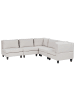 Beliani 5-tlg Ecksofa UNSTAD in Beige/Schwarz linksseitig