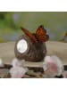 MARELIDA LED Solar Stein mit orangenem Schmetterling H:9cm