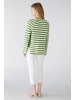 Oui Pullover RUBI reine Baumwolle in green white