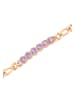 faina Women Crystal-Studded Figaro Chain-Link Bracelet in Rose Gold Violet