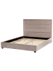 Beliani Doppelbett ROUEN in Beige/Schwarz - (W) 148 x (H) 111 x (L) 214 cm
