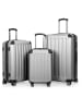 Hauptstadtkoffer Spree - Koffer-Set 3 Trolley Hartschale Koffer Gepäckset, TSA, 4 Rollen (S, M & L) in Silber