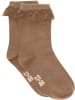Minymo Kinder Socken "Ankle Sock with Lace" in Braun