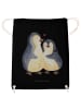 Mr. & Mrs. Panda Sportbeutel Pinguin umarmen ohne Spruch in Schwarz