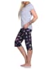 NORMANN kurzarm Capri Schlafanzug Schmetterling - 78855 in grau