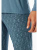 Schiesser Pyjama lang für Herren in dunkel-blau