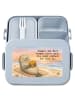 Mr. & Mrs. Panda Snack Box Robbe Pommes Design mit Spruch in Blau Pastell