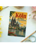 Mr. & Mrs. Panda Postkarte Kölner Dom klassisch Design mit Spruch in Weiß