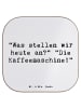 Mr. & Mrs. Panda Glas-Untersetzer Spruch Freude am Morgen mit Sp... in Weiß