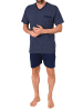 NORMANN Kurzarm Schlafanzug Shorty Pyjama print in hellblau