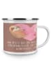 Mr. & Mrs. Panda Camping Emaille Tasse Verlobungsfeier ZuMenschmen ... in Braun Pastell