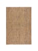 KADIMA DESIGN Juteteppich Jute Naturbelassen, Wohnzimmer in Natur-Blau