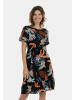 Usha Damen Kleid in Schwarz Mehrfarbig