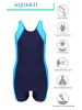 Aquarti Mädchen Badeanzug mit Bein Ringerrücken in türkis/blau