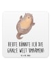 Mr. & Mrs. Panda Glasuntersetzer Otter Umarmen mit Spruch in Weiß