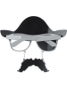 tectake Partybrille/Scherzbrille, in schwarz/grau, Beweglicher Schnurrbart