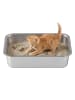 Feandrea Katzentoilette Boxal in Silbern - (B)40 x (H)10 x (T)30 cm
