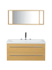 Beliani 3-tlg Badezimmerschrank mit Waschbecken ALMERIA in Beige/Weiß/Silber
