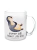 Mr. & Mrs. Panda Teetasse Pinguin Lachen mit Spruch in Transparent