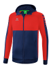 erima Kinder Six Wings Trainingsjacke mit Kapuze in new navy/rot