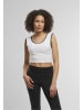 Urban Classics Urban Classics Ladies Contrast Cropped Top in white/black+white/black