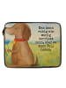 Mr. & Mrs. Panda Laptoptasche Hund Blume Design mit Spruch in Weiß