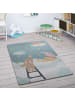 KADIMA DESIGN Kinderteppich waschmaschinenwaschbar Wolken Kinderzimmer in Helltürkis