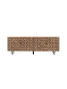Giner y Colomer Handgefertigtes Sideboard aus Mangoholz mit 4 Türen 220 cm in Brown