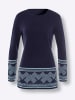 Sieh an! Long-Pullover in marine-himmelblau