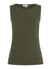 More & More stretchiges Basic-Tanktop, Baumwollmischung in jungle green