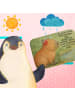 Mr. & Mrs. Panda Duschmatte Capybara Blume Design mit Spruch in Weiß