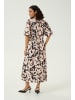 Kaffe Kleid KApaco Tight fit in Beige/Black/Peach Blurry Leaf