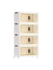 SONGMICS Aufbewahrungsbox Dennys in Weiß - (B)60 x (H)120 x (T)32.5 cm