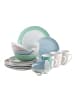 Mäser Geschirr-Set, Porzellan Kitchen Time II in Rosa, Blau, Grün, Beige